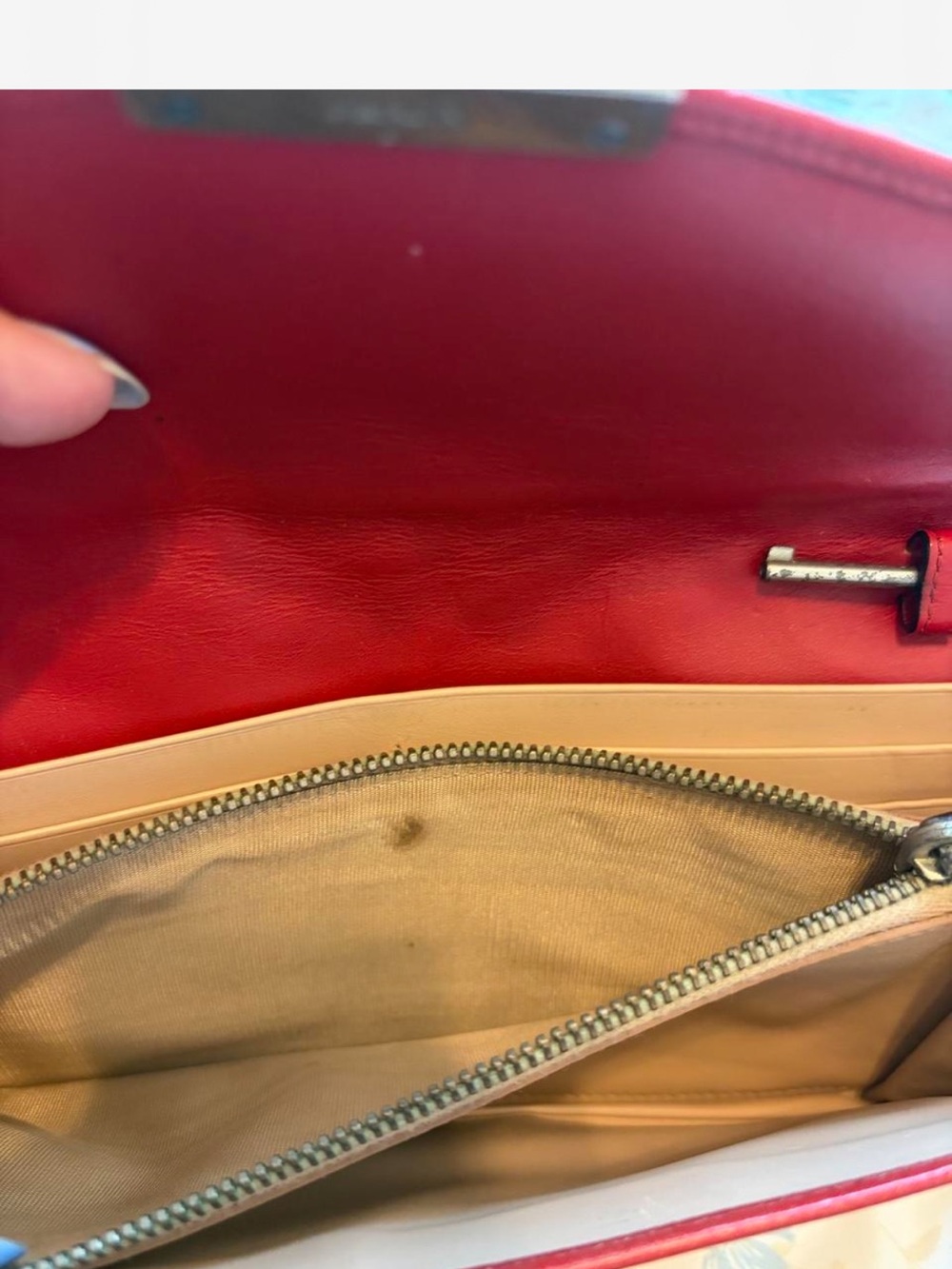 PRADA Rosso Red Flap Shoulder Bag with studs (1M1290) - Picture 8 of 8